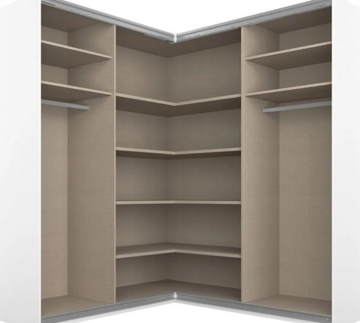 Rauch Schwebetüren-Eckschrank Quadra Alpinweiß