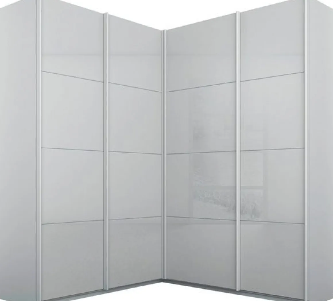 Rauch Schwebetüren-Eckschrank Quadra Alpinweiß