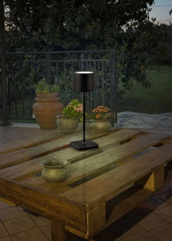 Reality Leuchten Akku Tischlampe Fernandez Schwarz