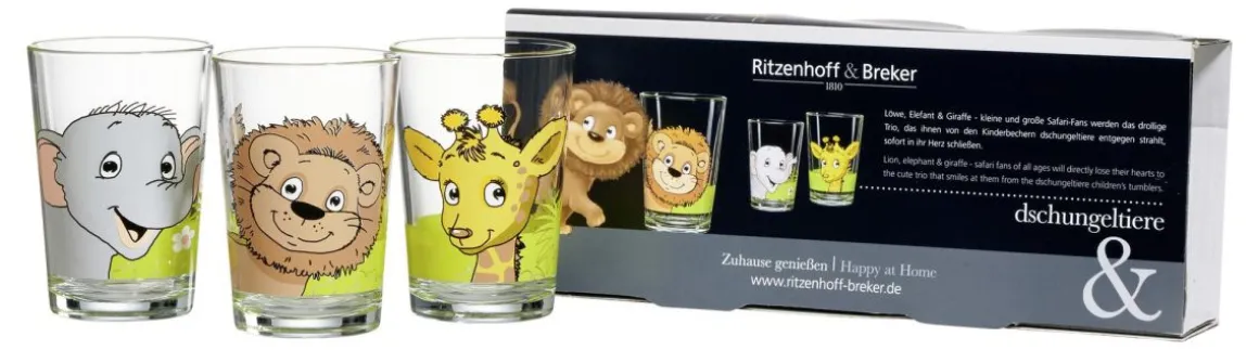 Ritzenhoff & Breker 3-tlg Kinder Becherset Dschungeltiere