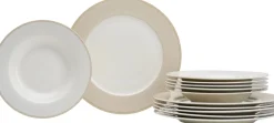 Ritzenhoff & Breker 12tlg. Tafelset Geo Beige-Weiß