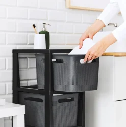 Rotho Brisen Rollcontainer mit 3 Schubladen Anthrazit