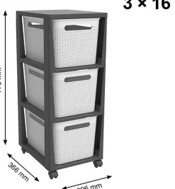 Rotho Brisen Rollcontainer mit 3 Schubladen WeiĂ