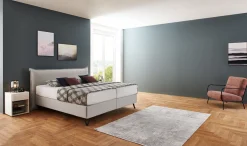 Ruf Boxspringbett Sonata Greige mit DesignfuĂ 180 x 200 cm