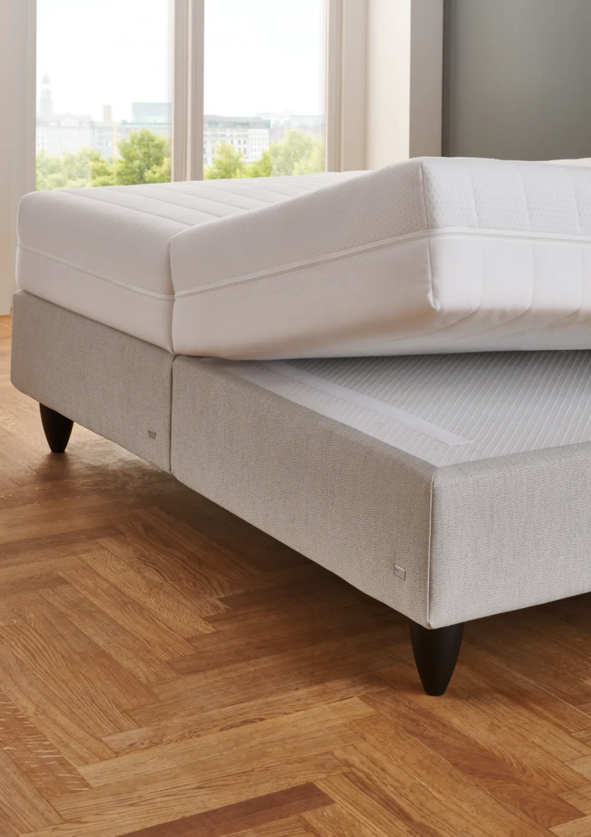 Ruf Boxspringbett Sonata Greige 180 x 200 cm