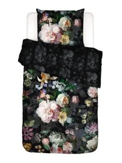 Satin Bettwäsche Fleur Festive Black 135 x 200 cm