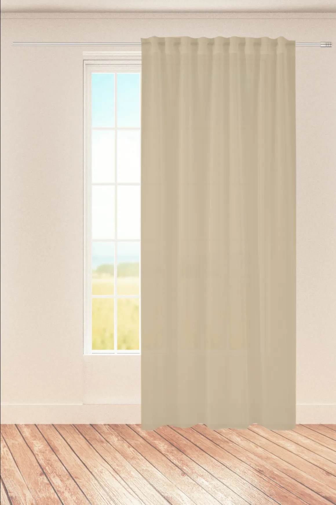 Schal Leon verdeckte Schlaufe Taupe 140 x 245 cm