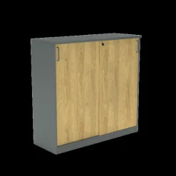 Schiebetürenschrank E10 Natural Hickory Grau