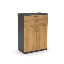 SchiebetĂŒrenschrank E10 Natural Hickory Grau