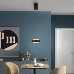 Schöner Wohnen 1flg LED Pendellampe Elmo Schwarz