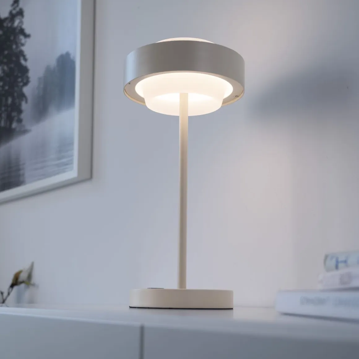 Schöner Wohnen 1-flg LED Tischlampe Elmo Sandbrise