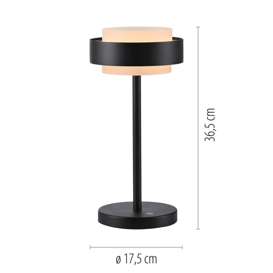 Schöner Wohnen 1flg LED Tischlampe Elmo Schwarz
