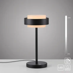 Schöner Wohnen 1flg LED Tischlampe Elmo Schwarz