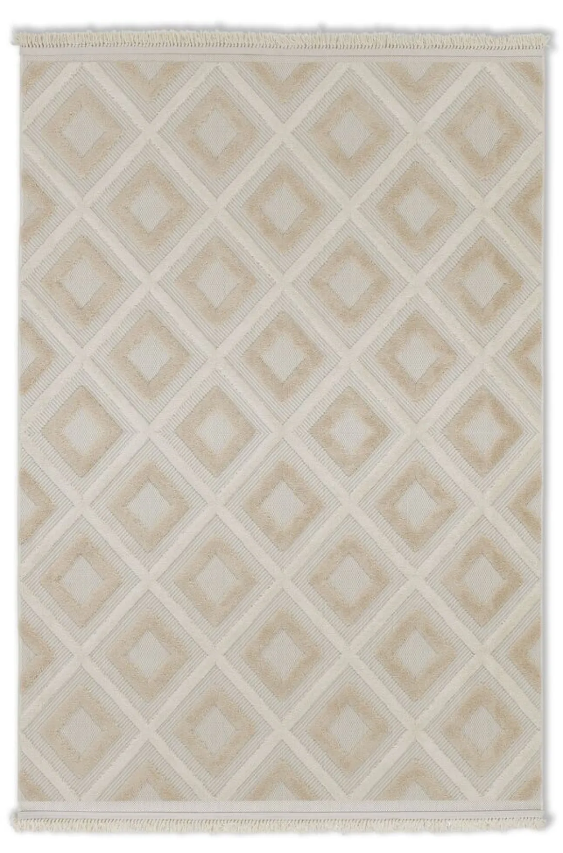 Schöner Wohnen Webteppich Summer Quadrate beige 80 x 150 cm