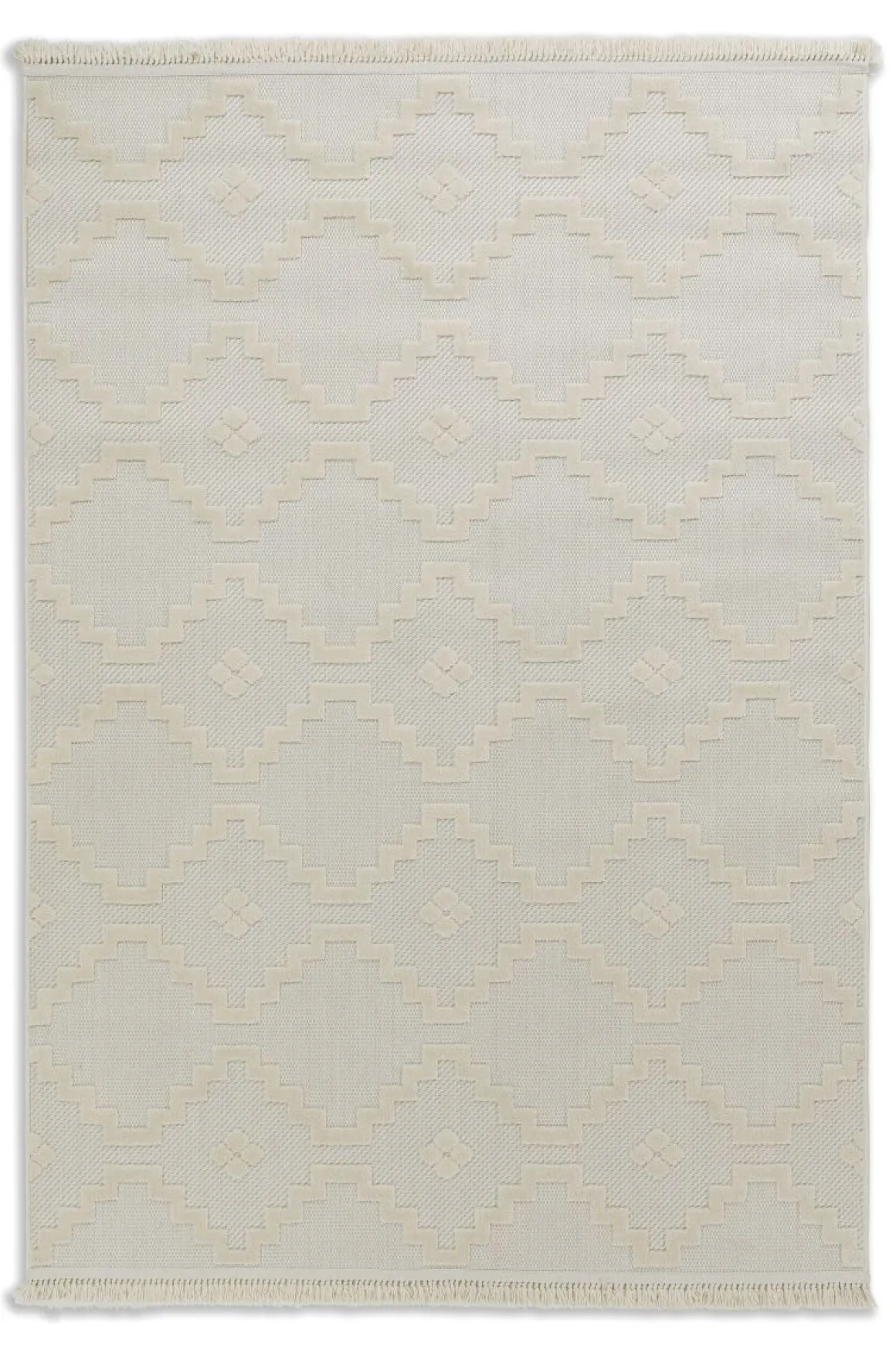 Schöner Wohnen Webteppich Summer Quadrate creme 80 x 150 cm