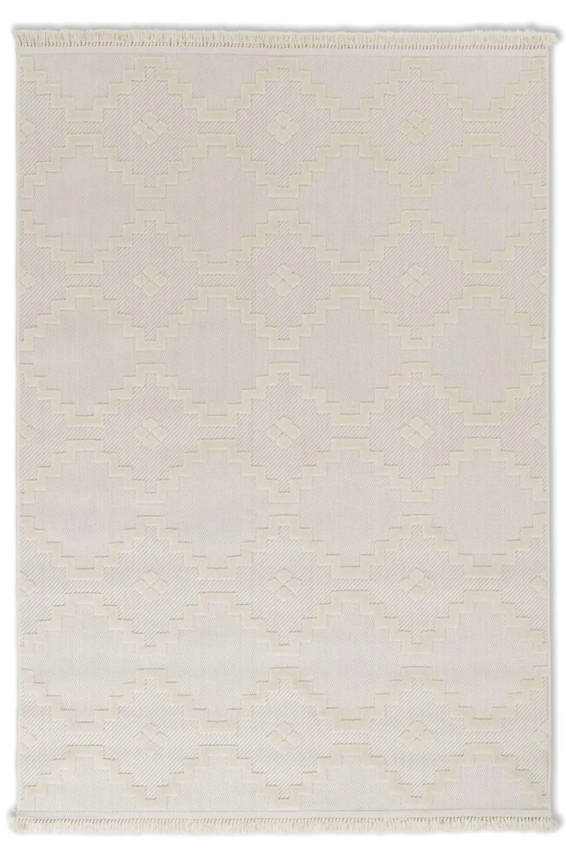 Schöner Wohnen Webteppich Summer Quadrate creme 80 x 150 cm