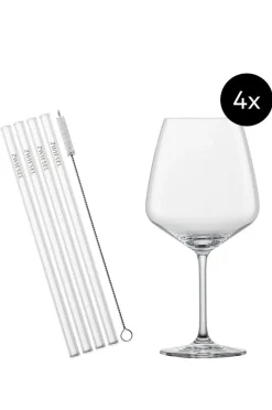 Schott Zwiesel Cocktailglas-Set After Work mit Trinkhalmen und BĂŒrste
