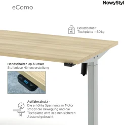 Schreibtisch eComo Akazie Aluminium 120 x 60 cm