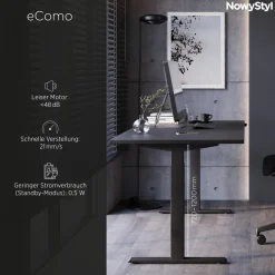 Schreibtisch eComo Schwarz 140 x 70 cm