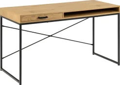 Schreibtisch Seaford mit Schublade Eiche 140 x 58 cm