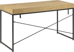 Schreibtisch Seaford mit Schublade Eiche 140 x 58 cm