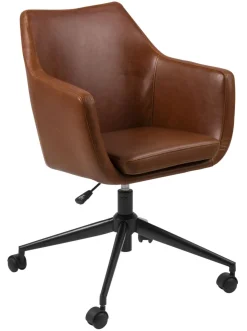 Schreibtischstuhl Nora Lederoptik Braun