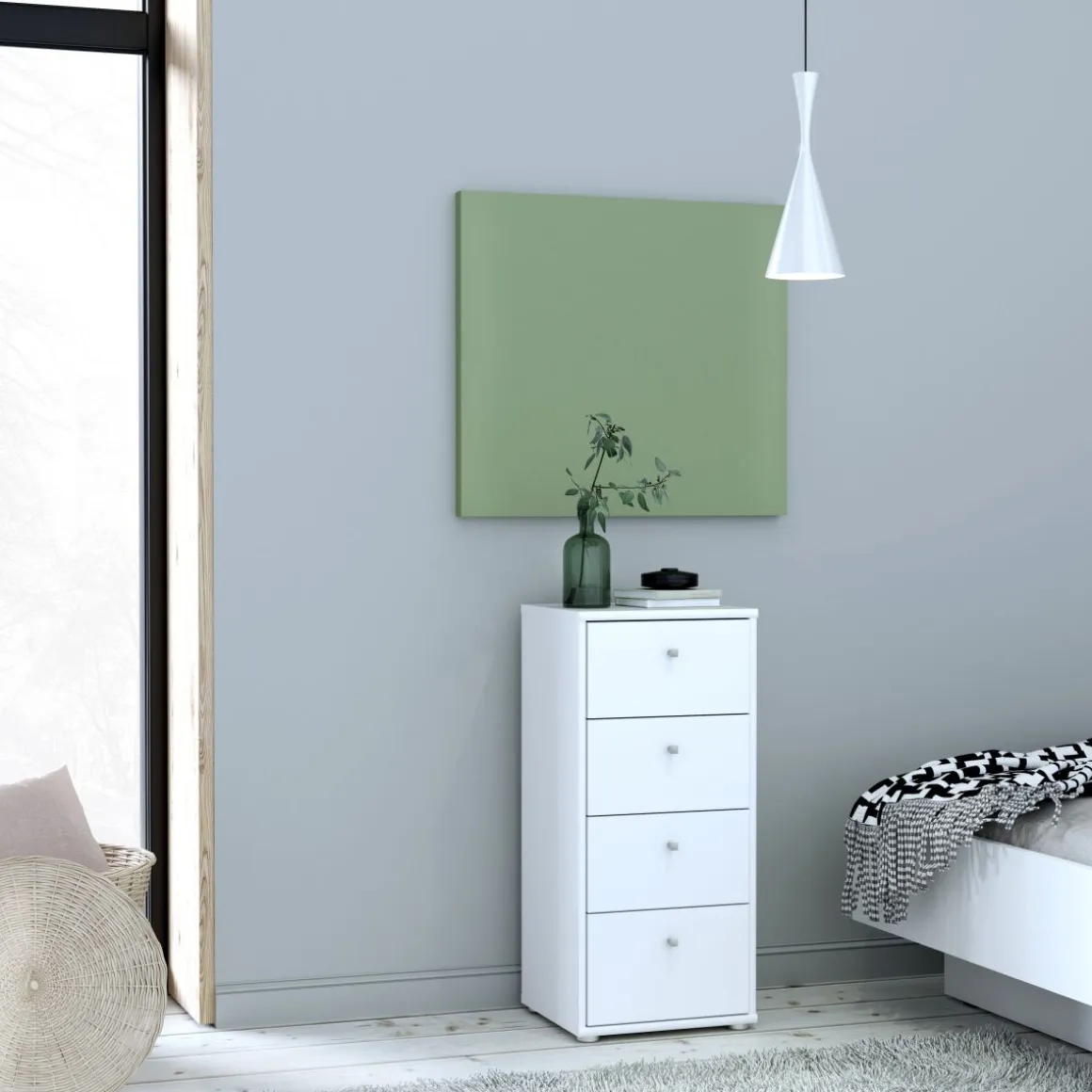 Schubladen-Kommode Tempra2 Weiß 39 cm