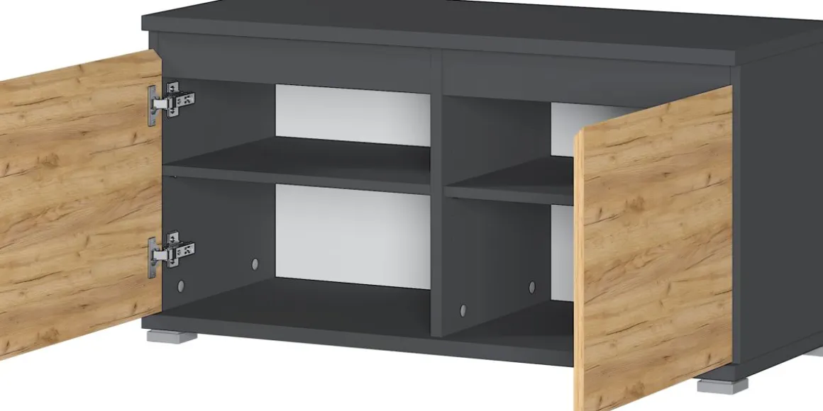 Schuhbank Lissabon Eiche Anthrazit