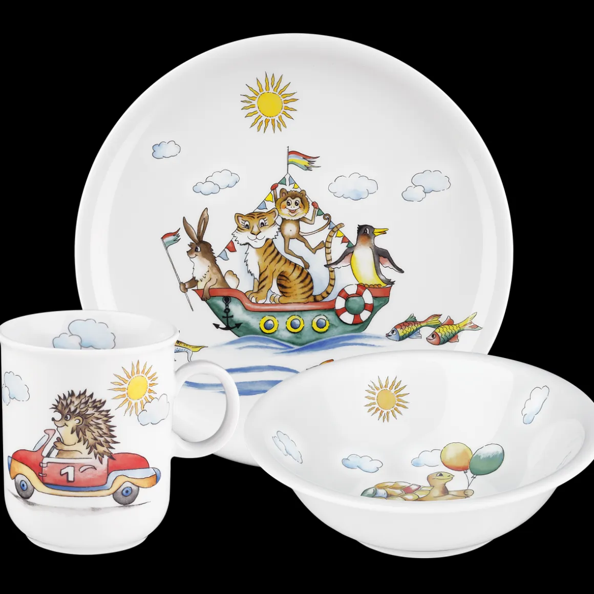 Seltmann Weiden 3-tlg Kinder Teller-Set Flinke Flitzer
