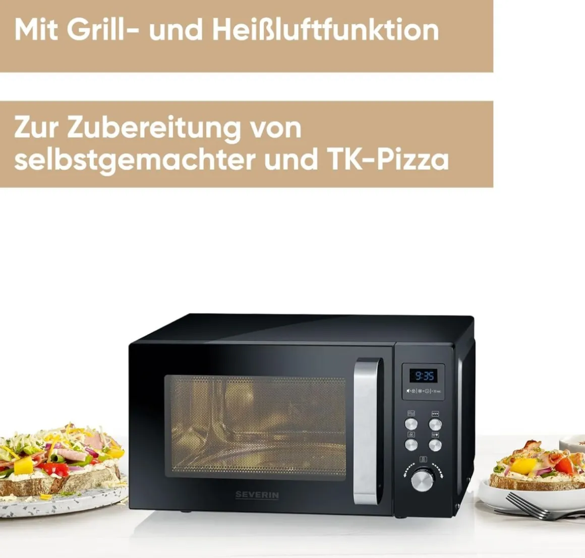 Severin Mikrowelle mit Grill- und Heißluftfunktion 900W