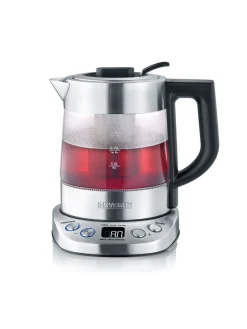 Severin Wasserkocher Deluxe Mini Glas Edelstahl 1 L