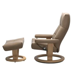 Stressless Sessel David M Classic mit Hocker Almond
