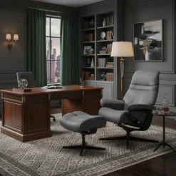 Stressless Sessel Sunrise Cross mit Hocker Grey