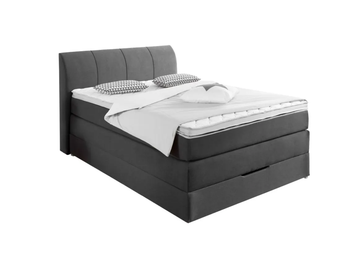 Sun Garden Boxspringbett Modesto mit Bettkasten Anthrazit 100 x 200 cm