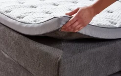 Sun Garden Boxspringbett Portage mit Bettkasten Silber 180 x 200 cm