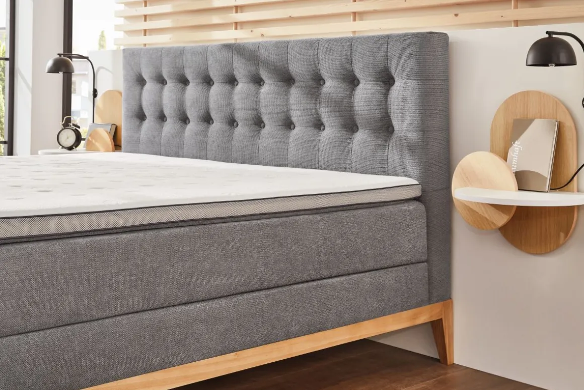 Sun Garden Boxspringbett Westwood Grau 180 x 200 cm