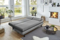 Sun Garden Cord Schlafsofa Bern mit Stauraum Grau