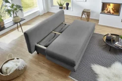 Sun Garden Cord Schlafsofa Bern mit Stauraum Grau