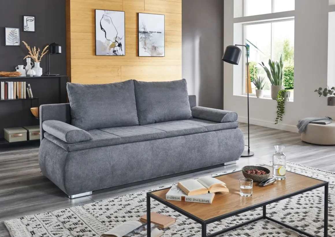 Sun Garden Schlafsofa Lenon mit Stauraum Grau