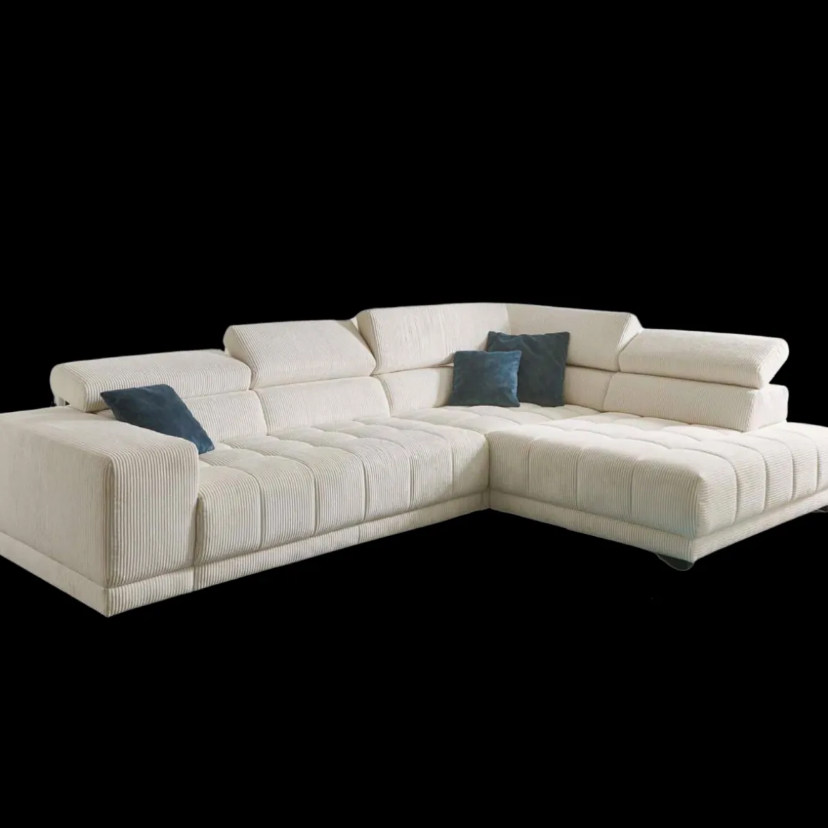 Systempolster Ecksofa 15053 Cord Beige
