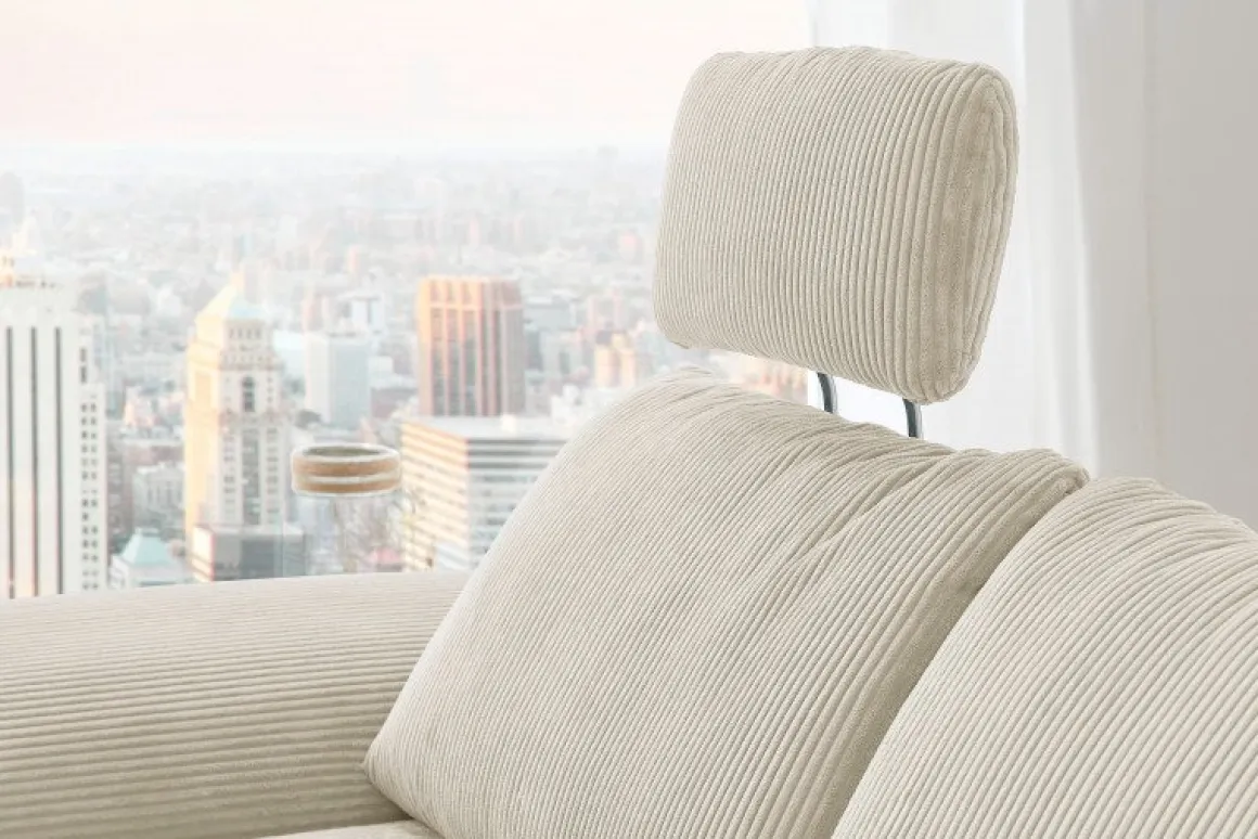 Systempolster Ecksofa 14007 Cord Natur