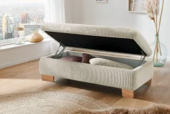 Systempolster Ecksofa 14007 Cord Natur