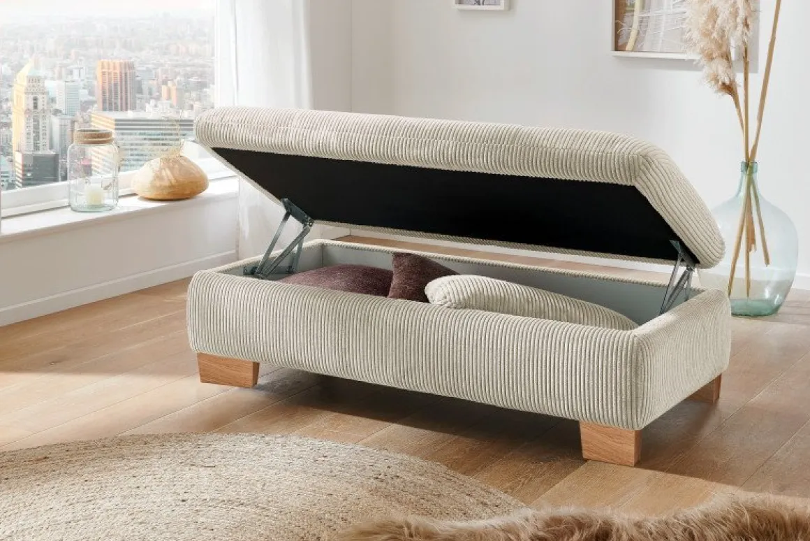 Systempolster Ecksofa 14007 Cord Natur