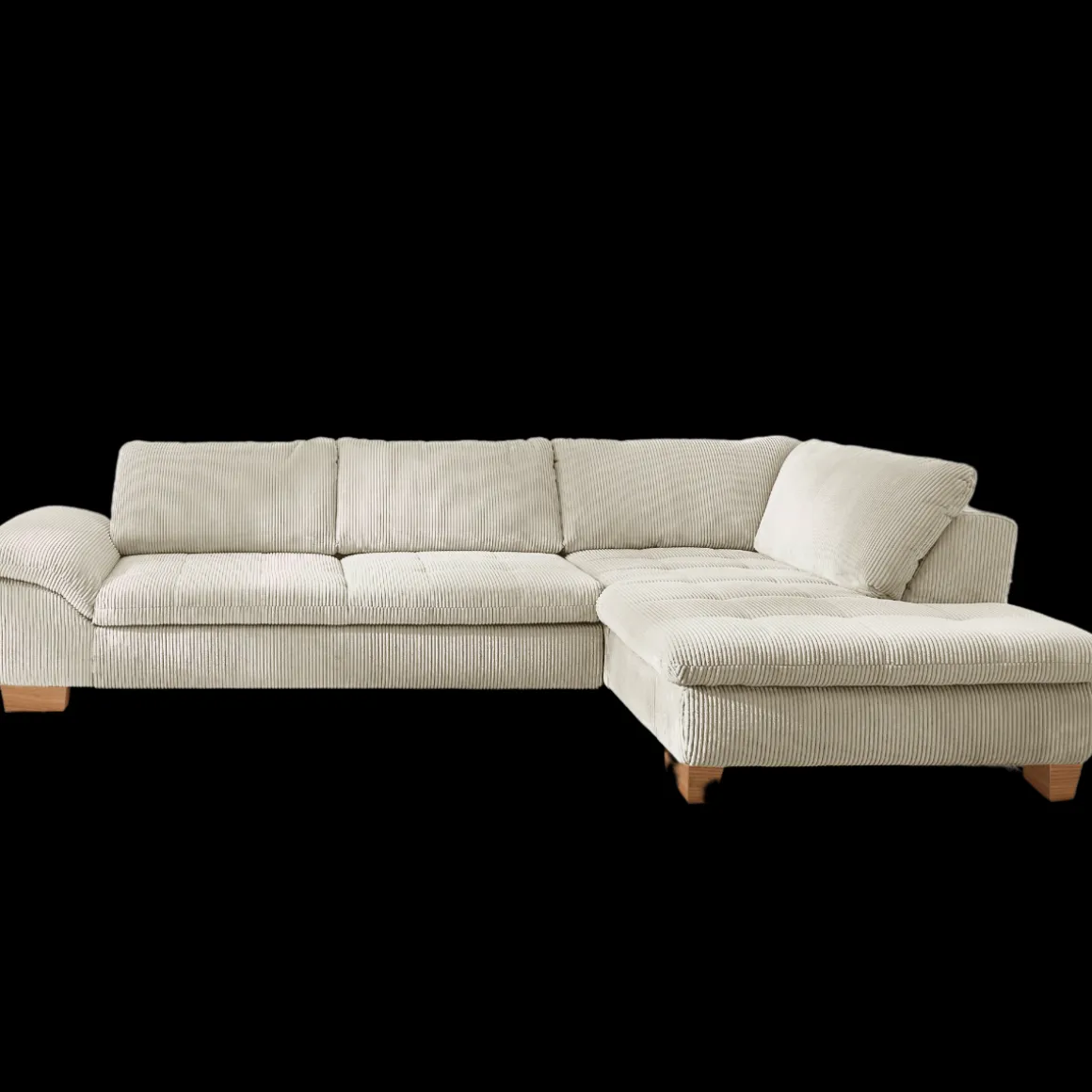 Systempolster Ecksofa 14007 Cord Natur