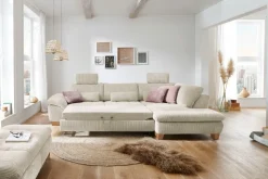 Systempolster Ecksofa 14007 Cord Natur