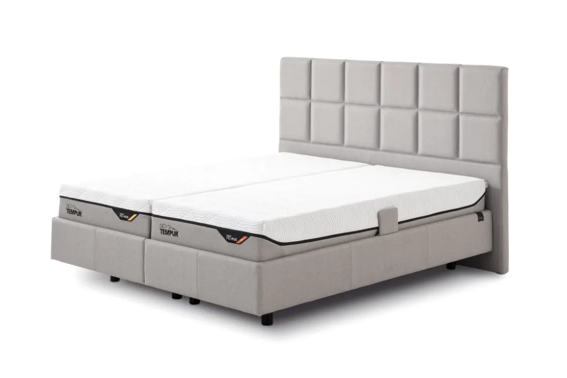 Tempur Boxspringbett mit Motor Adjustable Grau 180 x 200 cm