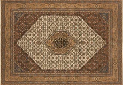 Teppich aus Indien Benaras Bidjar 20 beige 40 x 60 cm