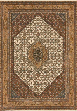 Teppich aus Indien Benaras Bidjar 20 beige 40 x 60 cm