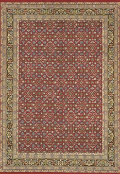 Teppich aus Indien Benaras Herati Rot 40 x 60 cm
