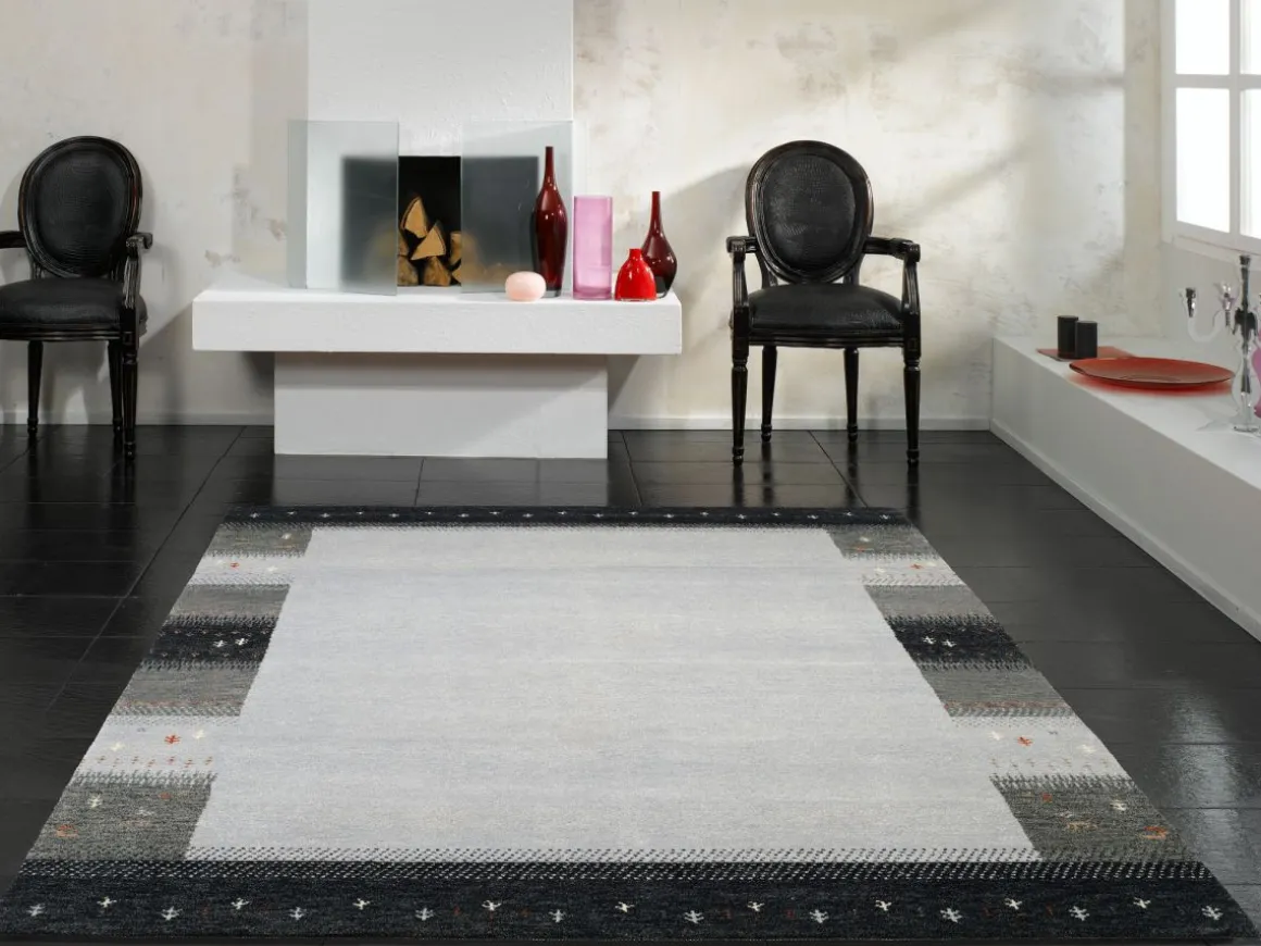 Teppich aus Indien Intense Mala Grau 70 x 140 cm